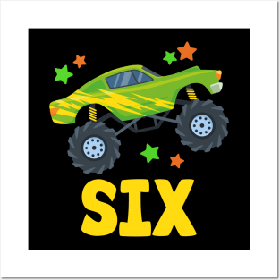 I'm 6 This Is How I Roll Monster Truck 6th Birthday GIft For Boys Toddler Kid Posters and Art